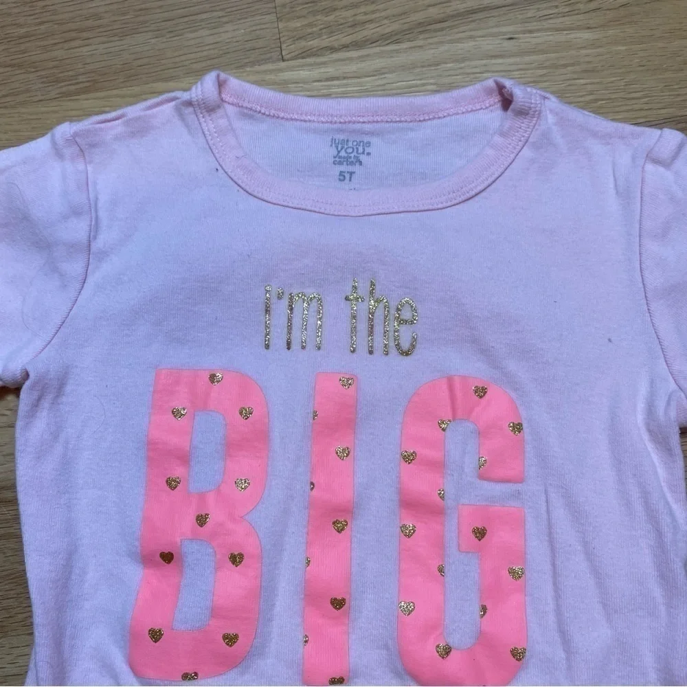 Carter’s I’m the Big Sister T-shirt 5T Kids Girls Pink